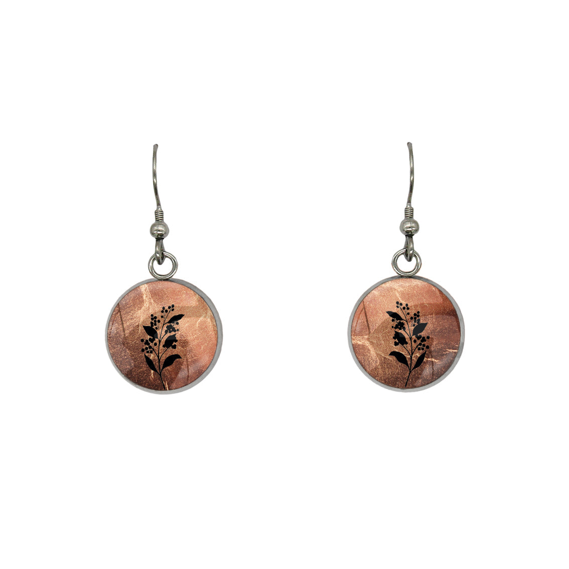 AUSTRALIAN NATIVE FLORA - ACACIA WATTLE CIRCLE EARRINGS - D941S - on Satchel