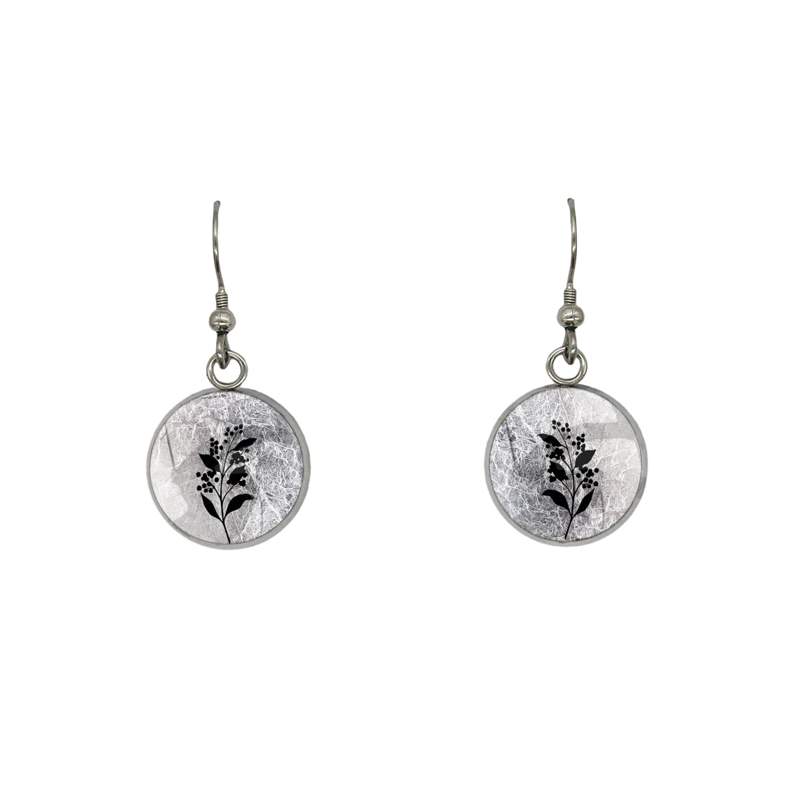 AUSTRALIAN NATIVE FLORA - ACACIA WATTLE CIRCLE EARRINGS - D941S - on Satchel
