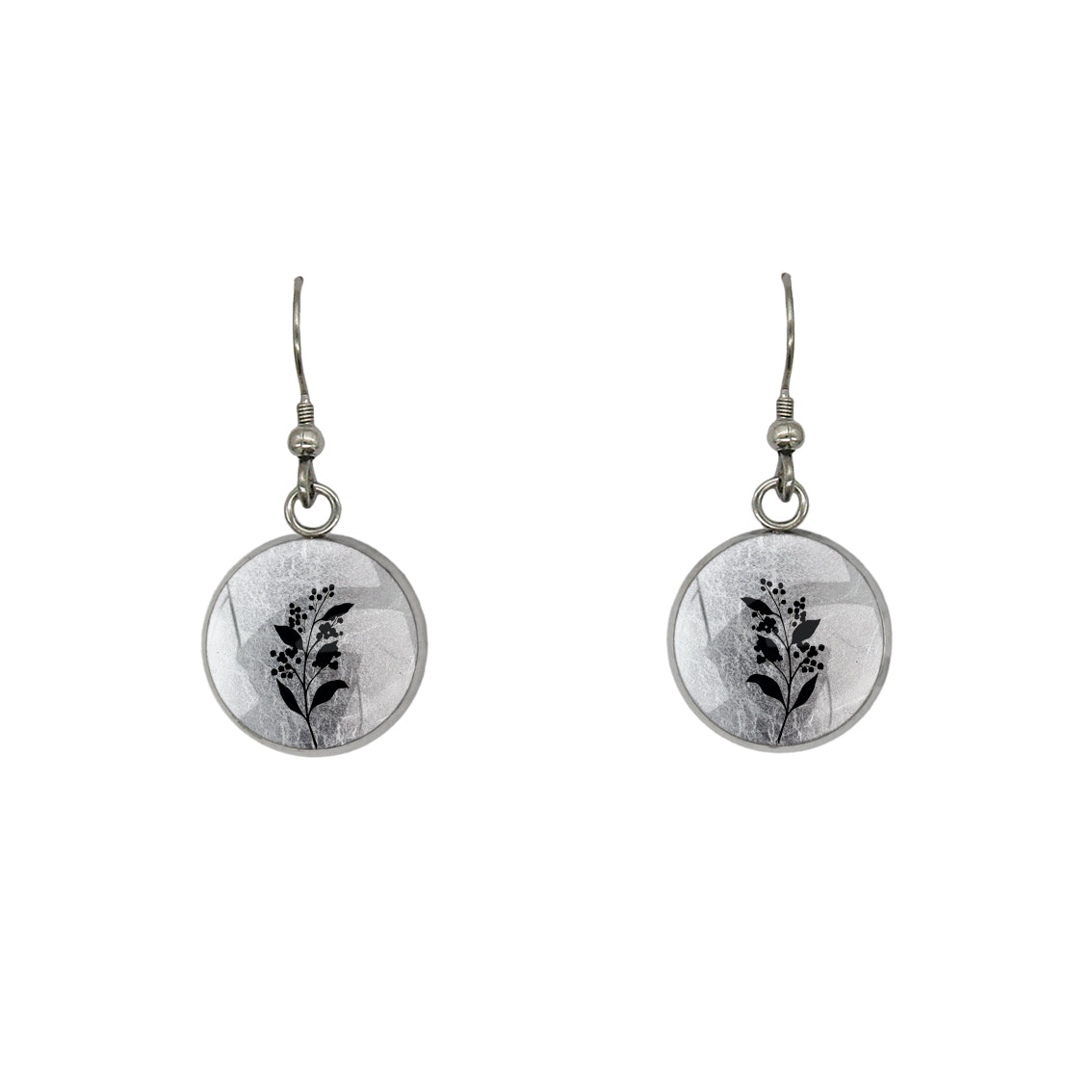 AUSTRALIAN NATIVE FLORA - ACACIA WATTLE CIRCLE EARRINGS - D941S - on Satchel