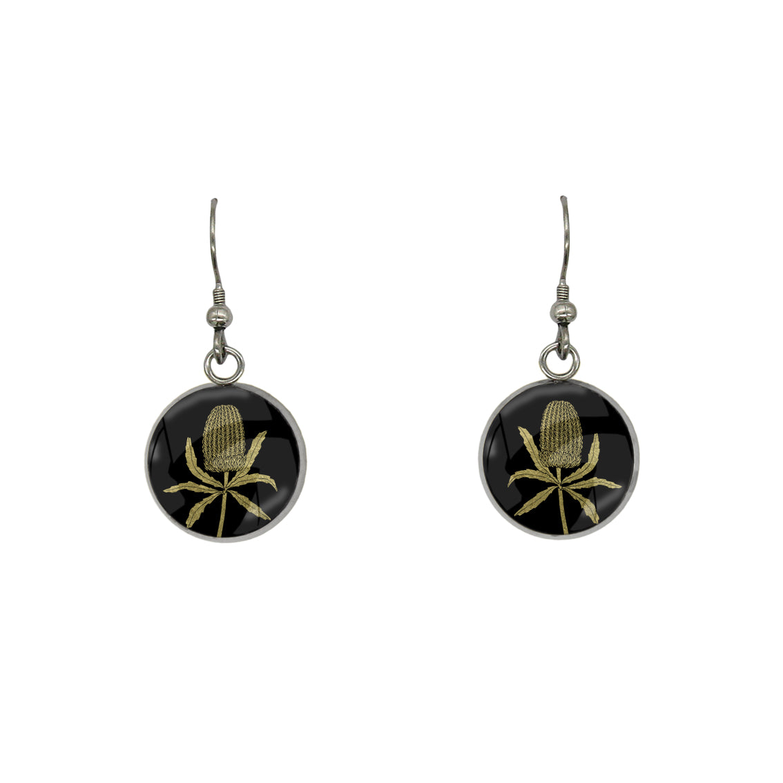 AUSTRALIAN NATIVE FLORA - BANKSIA CIRCLE EARRINGS - D836S - on Satchel