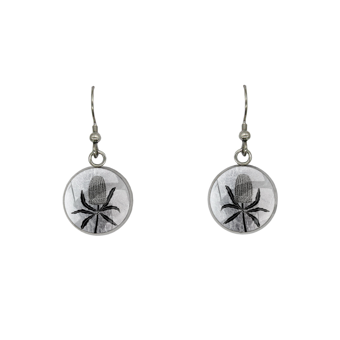 AUSTRALIAN NATIVE FLORA - BANKSIA CIRCLE EARRINGS - D836S - on Satchel