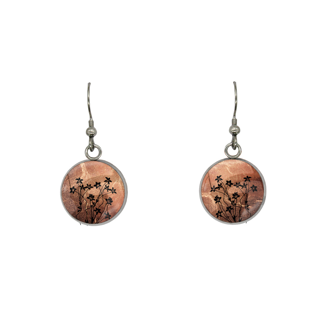 AUSTRALIAN NATIVE FLORA - NATIVE BLUEBELL CIRCLE EARRINGS - D892S - on Satchel