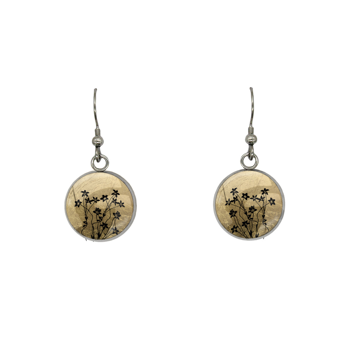 AUSTRALIAN NATIVE FLORA - NATIVE BLUEBELL CIRCLE EARRINGS - D892S - on Satchel