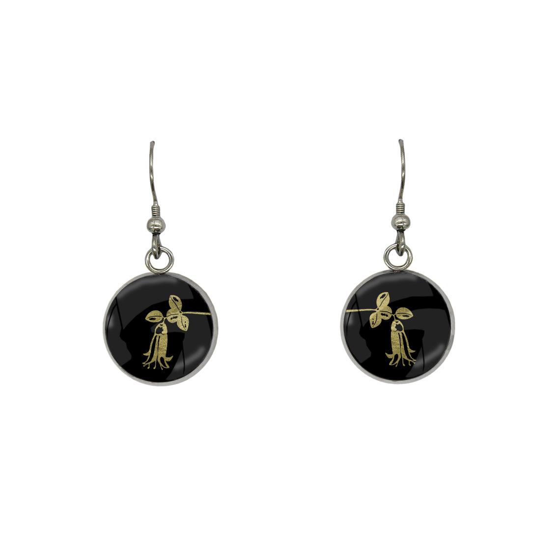 AUSTRALIAN NATIVE FLORA - CANBERRA BELLS TELOPEA CIRCLE EARRINGS - D860S - on Satchel