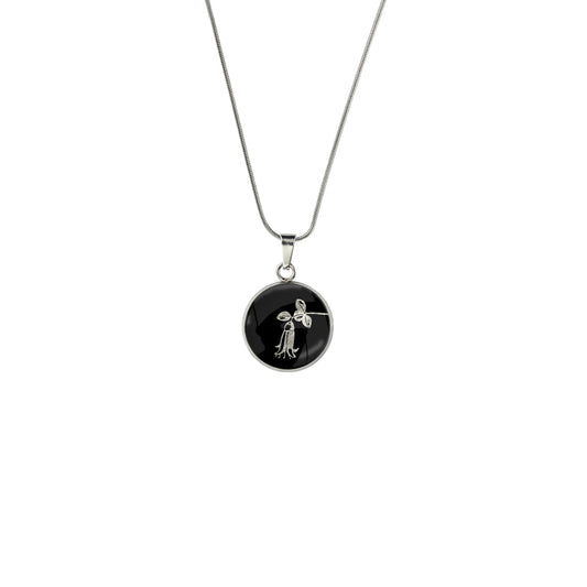 AUSTRALIAN NATIVE FLORA - CANBERRA BELLS TELOPEA XS CIRCLE PENDANT ON A CHAIN NECKLACE - D861 - in Circle Box