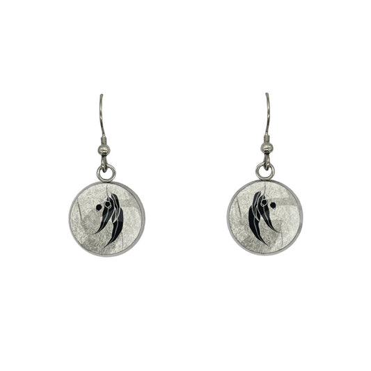 AUSTRALIAN NATIVE FLORA - EUCALYPTUS GUMNUT CIRCLE EARRINGS - D864S - on Satchel