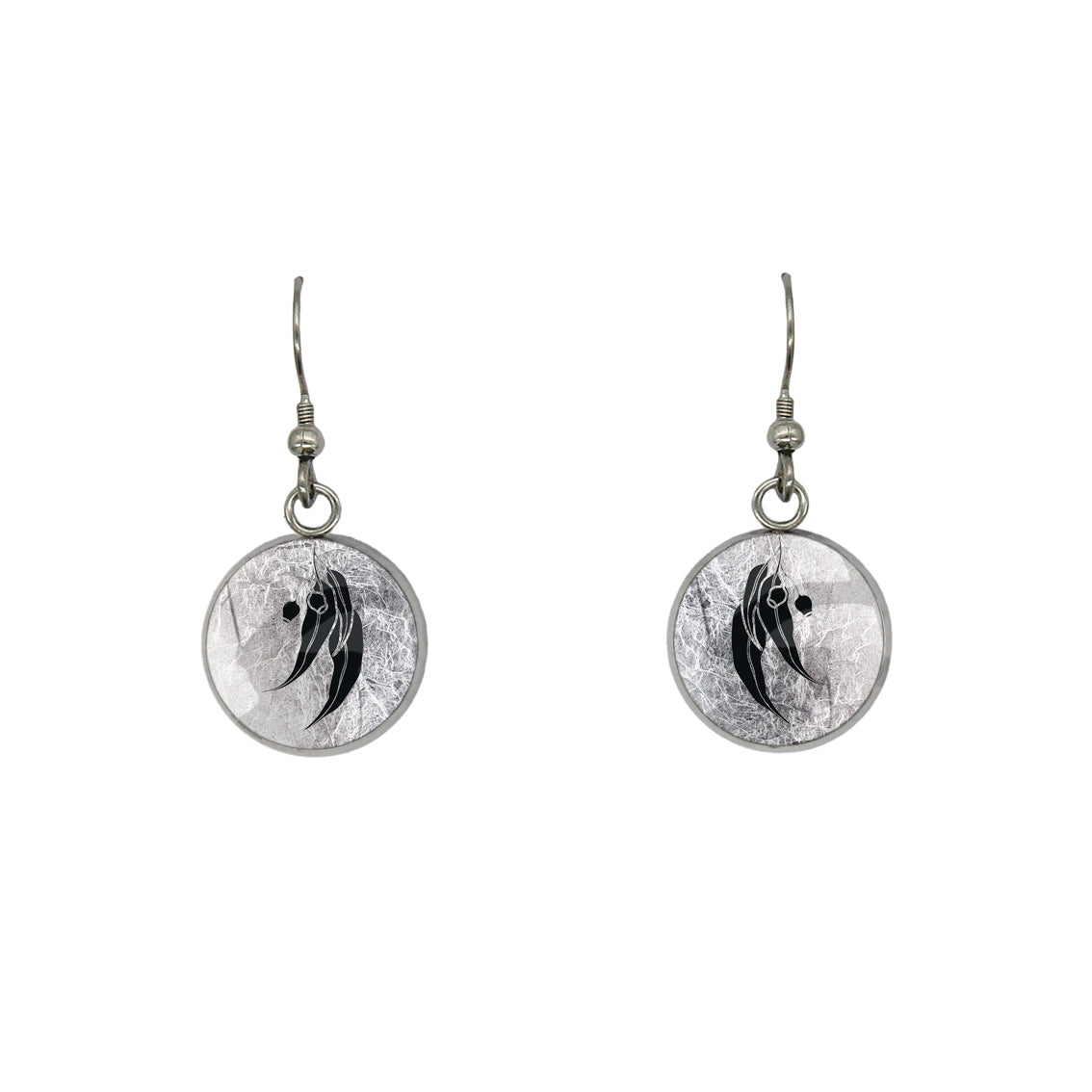 AUSTRALIAN NATIVE FLORA - EUCALYPTUS GUMNUT CIRCLE EARRINGS - D864S - on Satchel