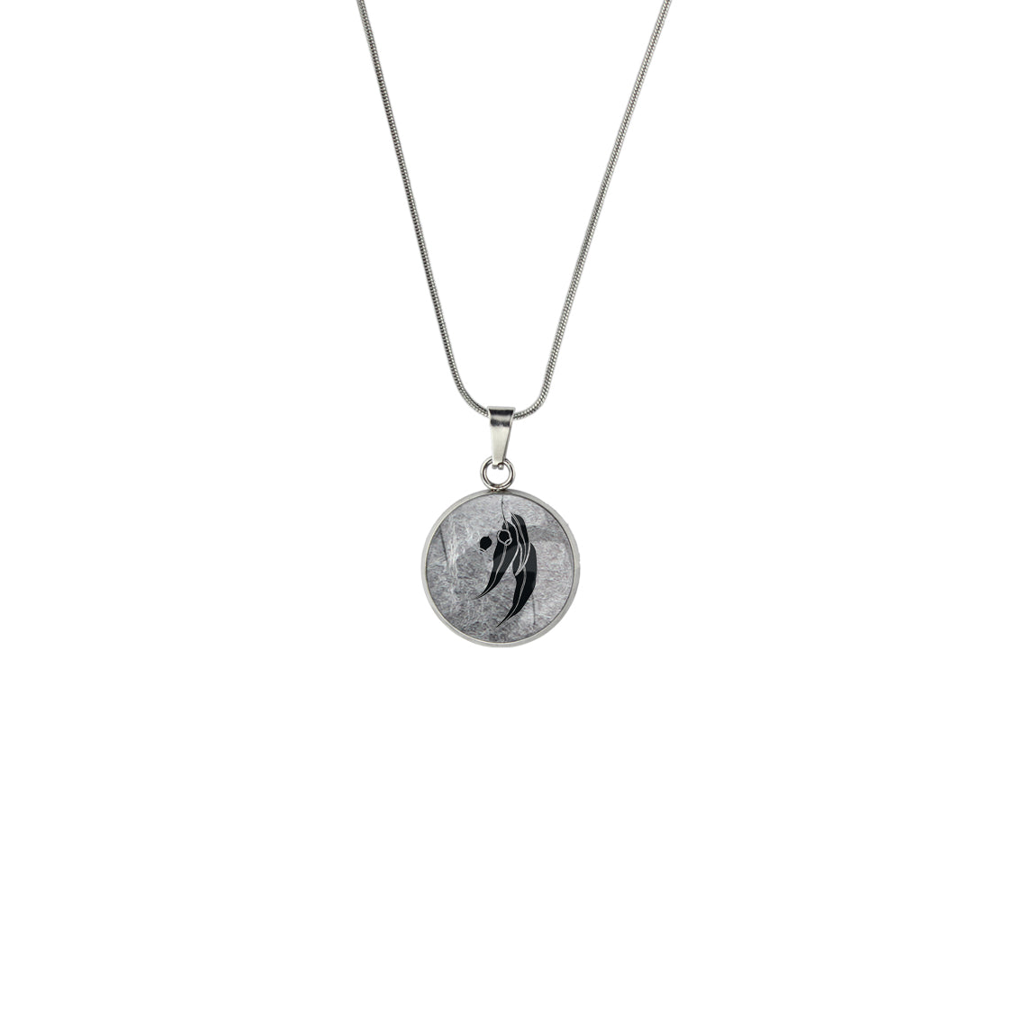 AUSTRALIAN NATIVE FLORA - EUCALYPTUS GUMNUT XS CIRCLE PENDANT ON A CHAIN NECKLACE - D865 - in Circle Box