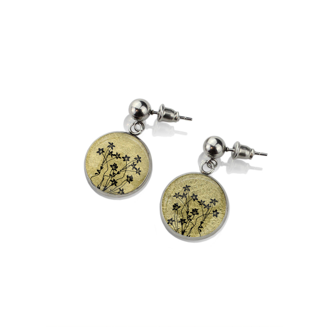 AUSTRALIAN NATIVE FLORA - NATIVE BLUEBELL CIRCLE EARRINGS - D892S - on Satchel