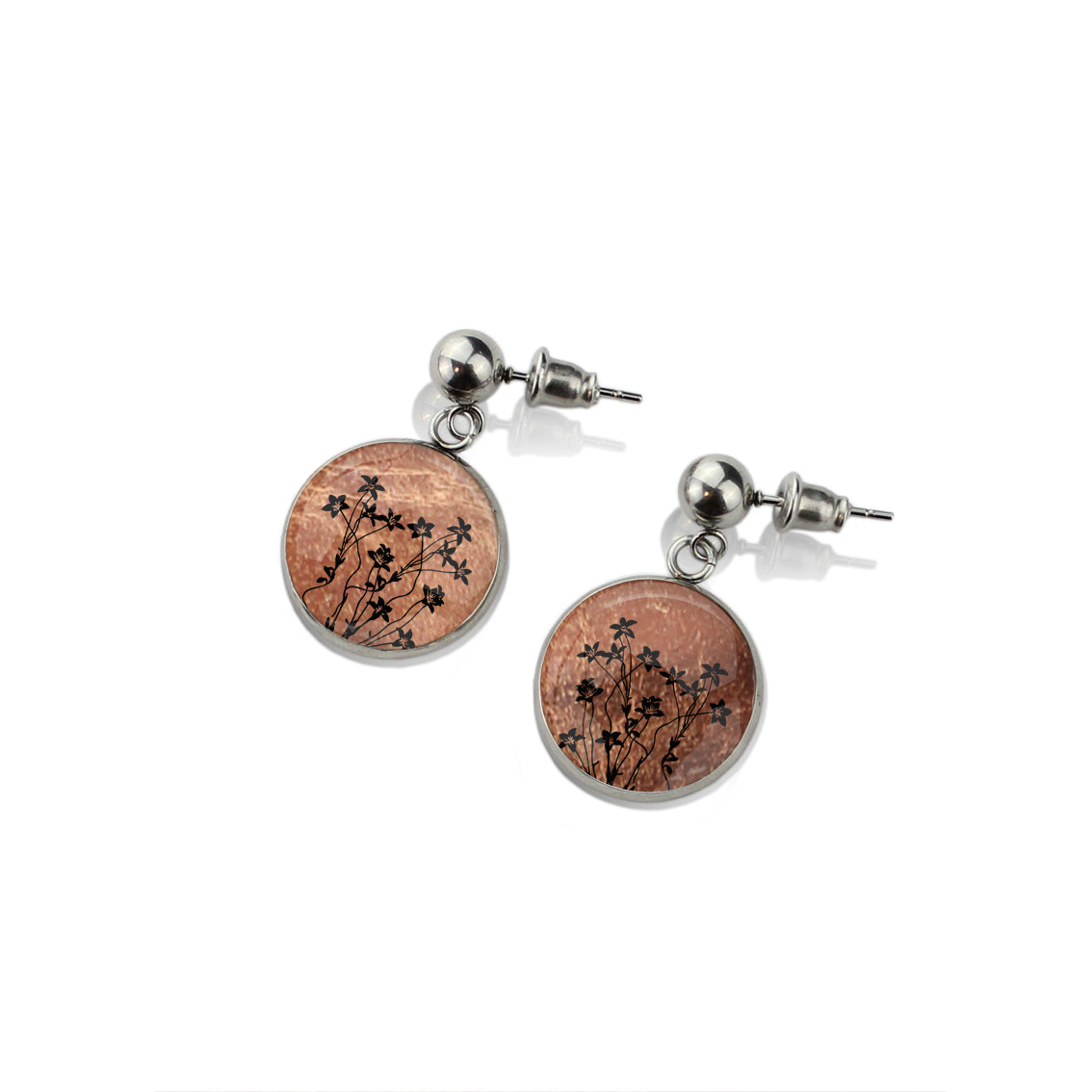AUSTRALIAN NATIVE FLORA - NATIVE BLUEBELL CIRCLE EARRINGS - D892S - on Satchel