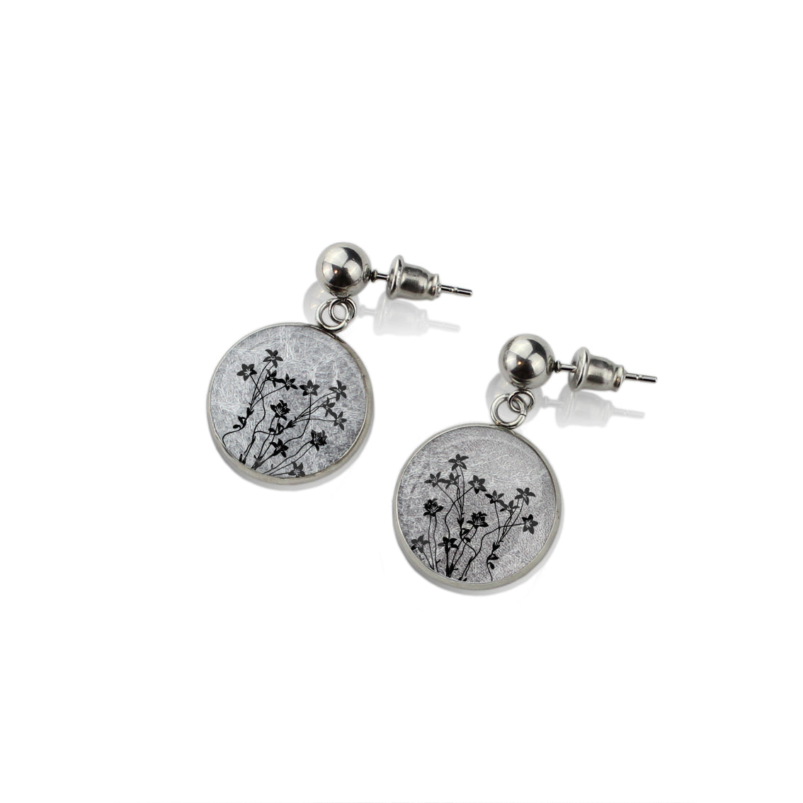 AUSTRALIAN NATIVE FLORA - NATIVE BLUEBELL CIRCLE EARRINGS - D892S - on Satchel