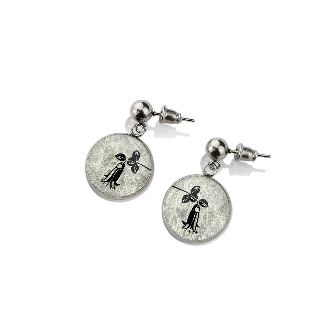 AUSTRALIAN NATIVE FLORA - CANBERRA BELLS TELOPEA CIRCLE EARRINGS - D860S - on Satchel