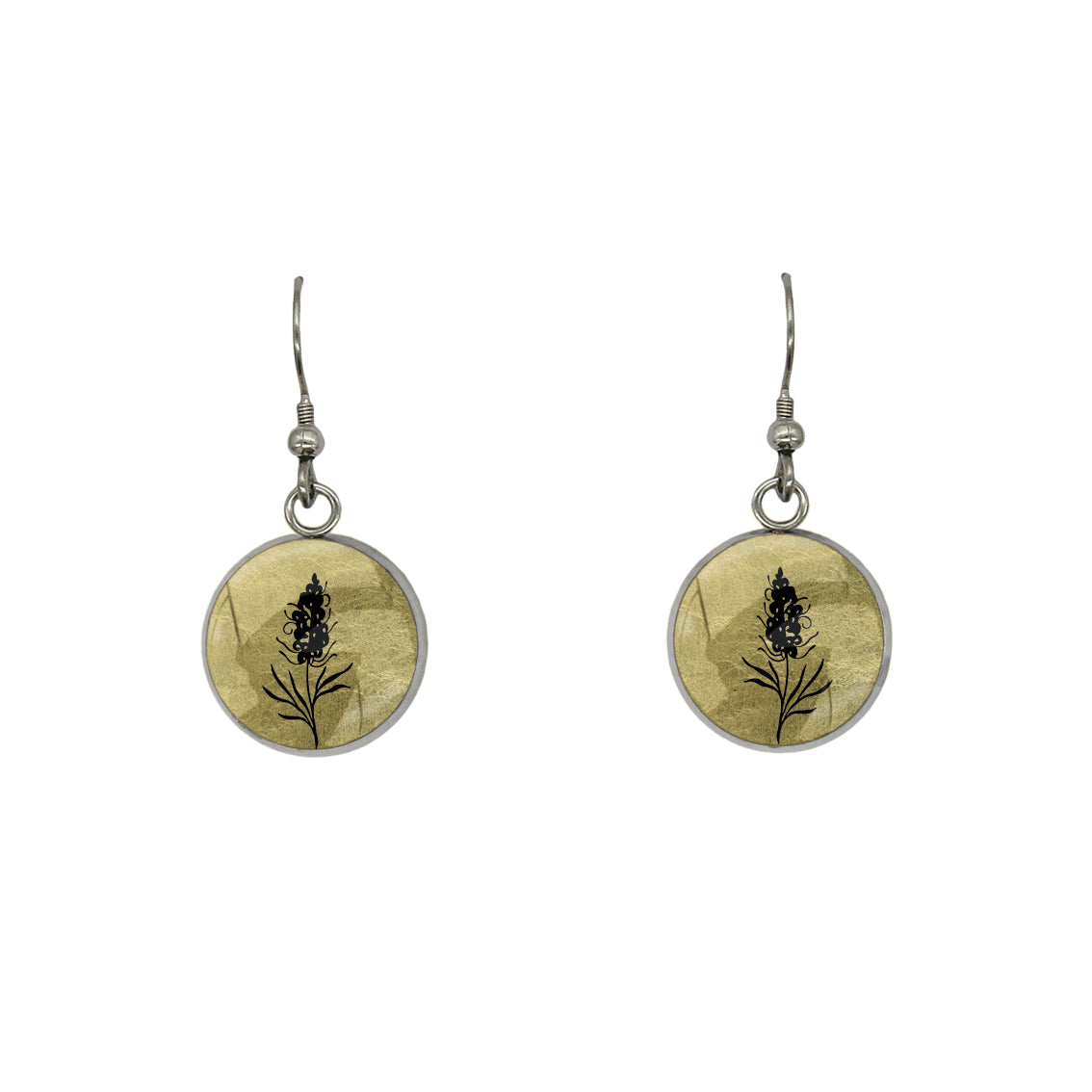 AUSTRALIAN NATIVE FLORA - GREVILLEA SPIDER FLOWER CIRCLE EARRINGS - D876S - on Satchel
