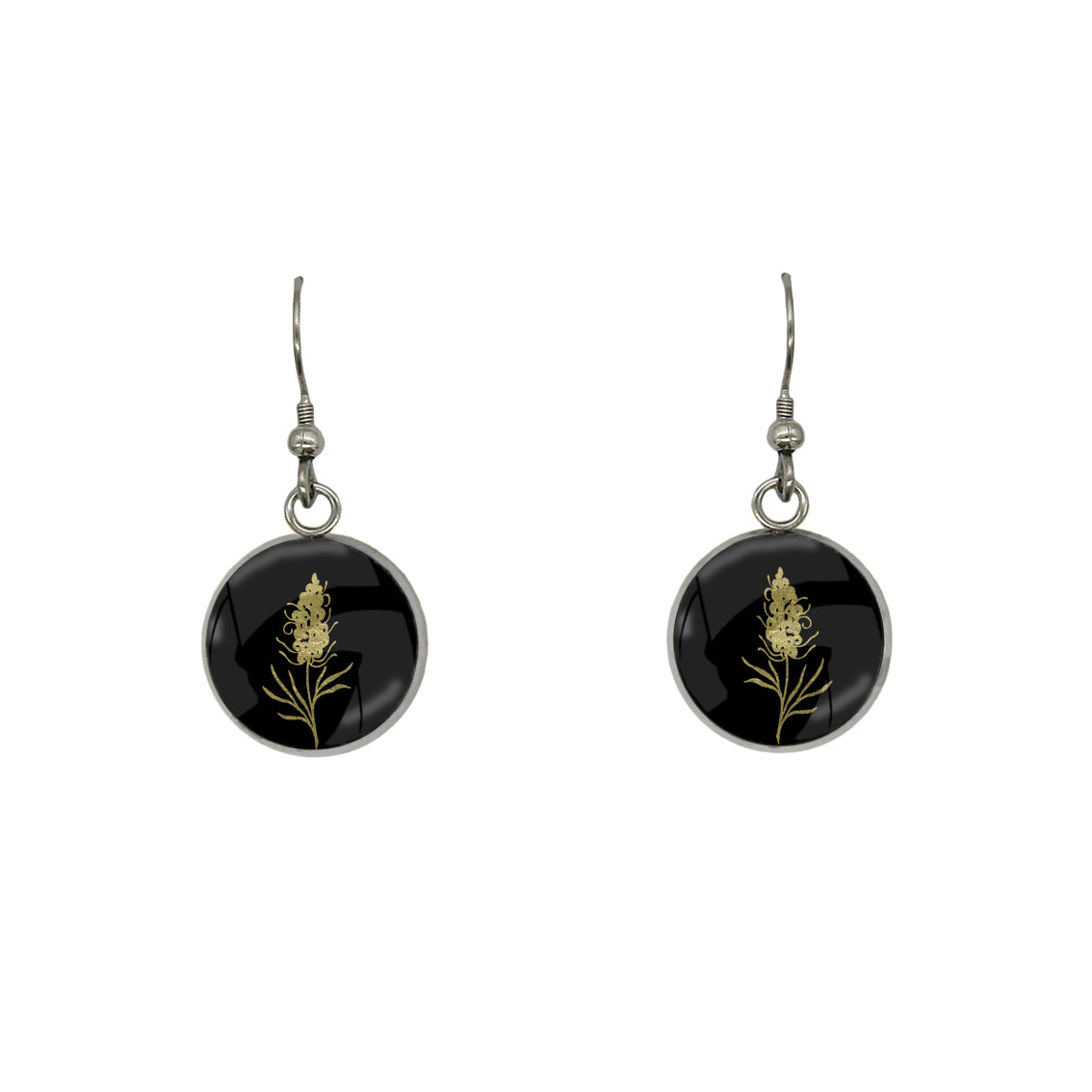 AUSTRALIAN NATIVE FLORA - GREVILLEA SPIDER FLOWER CIRCLE EARRINGS - D876S - on Satchel