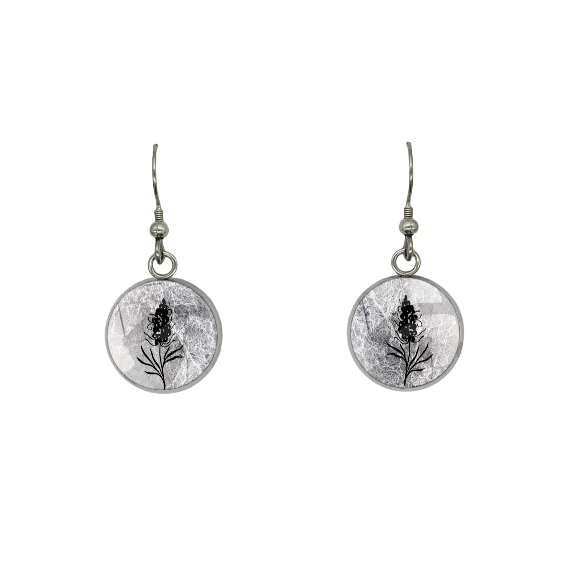 AUSTRALIAN NATIVE FLORA - GREVILLEA SPIDER FLOWER CIRCLE EARRINGS - D876S - on Satchel