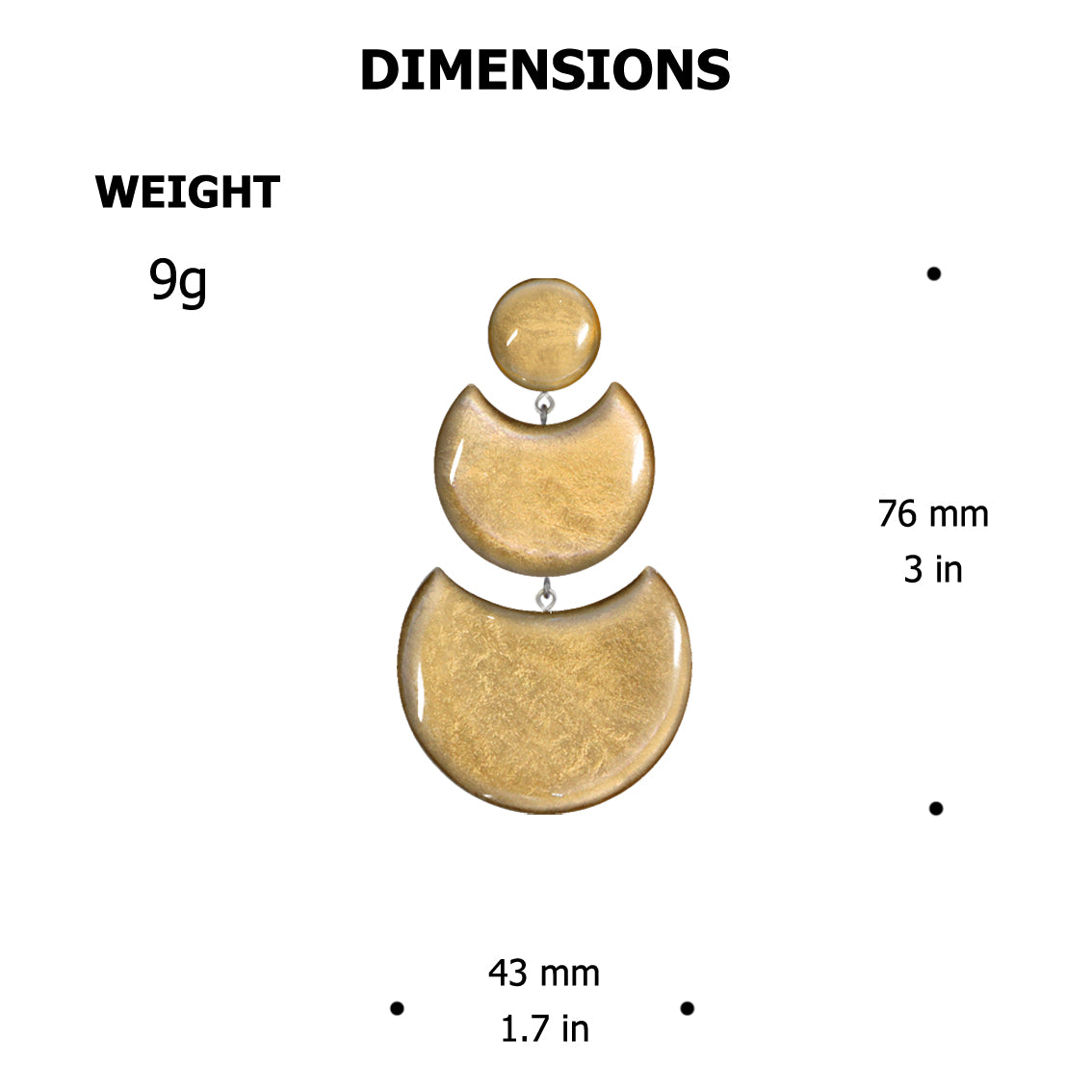 KERRY MOON ECLIPSE 3 LEVELS STATEMENT EARRINGS - ST013