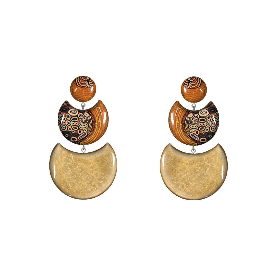 KERRY MOON ECLIPSE 3 LEVELS STATEMENT EARRINGS - ST013