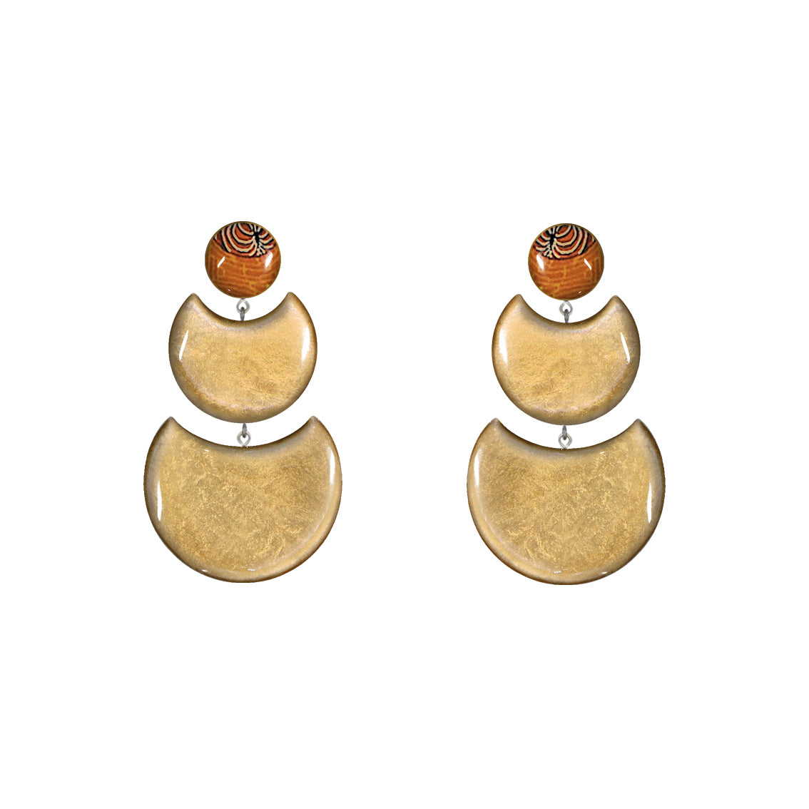 KERRY MOON ECLIPSE 3 LEVELS STATEMENT EARRINGS - ST013