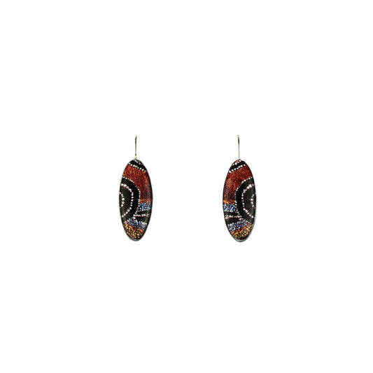 OTTO DANDLE DROP STAR NARROW ORANGE EARRINGS - SD195