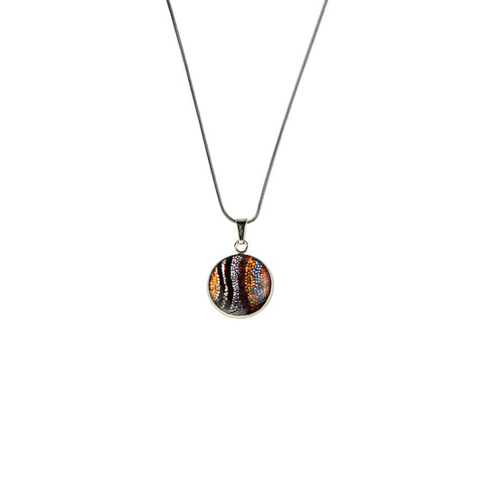 OTTO STAR ORANGE XS CIRCLE PENDANT ON A CHAIN NECKLACE - SD199 - in Circle Box