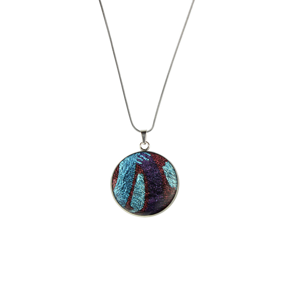 PAULINE EMU DREAMING BLUE CIRCLE PENDANT ON A CHAIN NECKLACE - SD276S - on Satchel