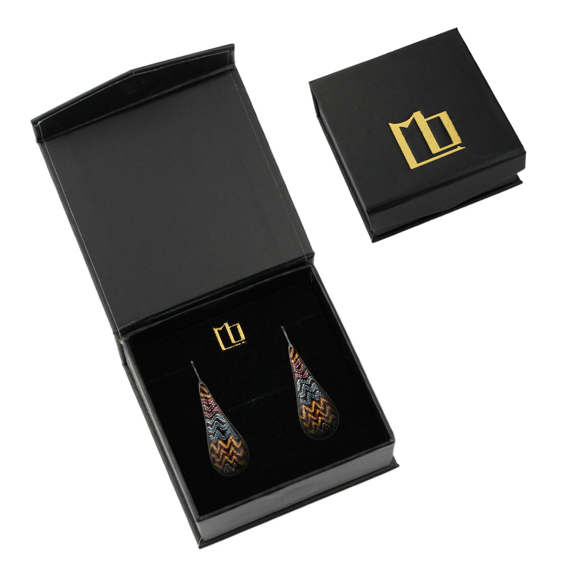 PAULINE GALLAGHER DANDLE DROP DESERT LARGE EARTHY COLORS EARRINGS - SD068
