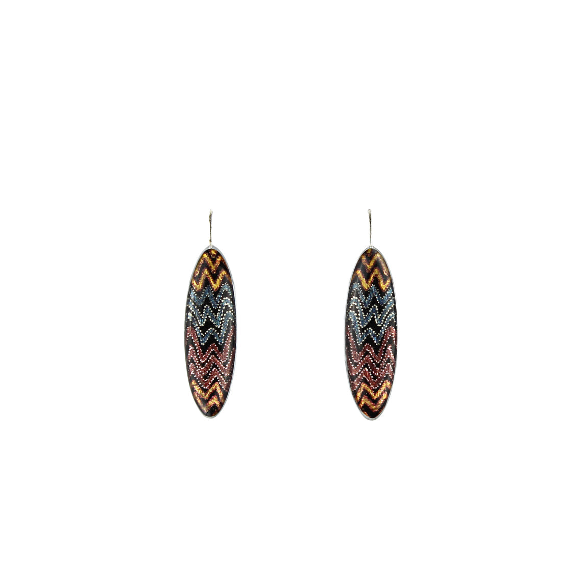 PAULINE GALLAGHER DANDLE DROP DESERT LONG EARTHY COLORS EARRINGS - SD067