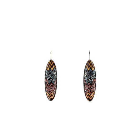 PAULINE GALLAGHER DANDLE DROP DESERT LONG EARTHY COLORS EARRINGS - SD067