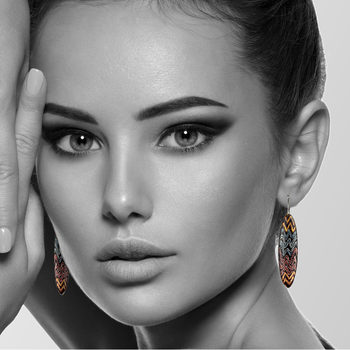 PAULINE GALLAGHER DANDLE DROP DESERT LONG EARTHY COLORS EARRINGS - SD067