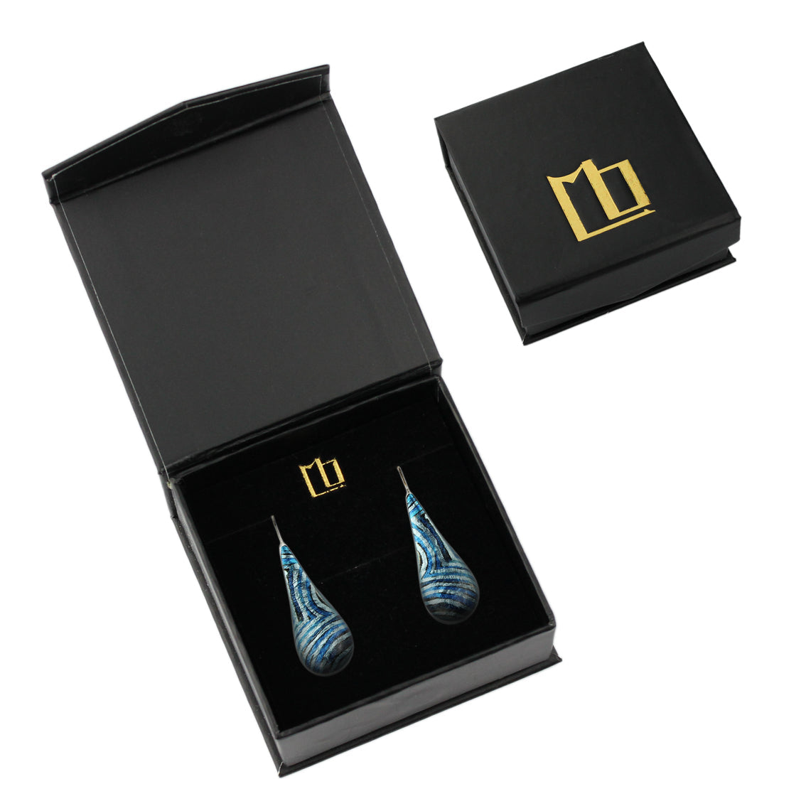 PAULINE GALLAGHER DANDLE DROP MINA LARGE BLUE EARRINGS - SD046