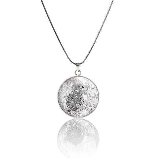 TROY LITTLE KOALA CIRCLE PENDANT ON A CHAIN NECKLACE - SD456S - on Satchel