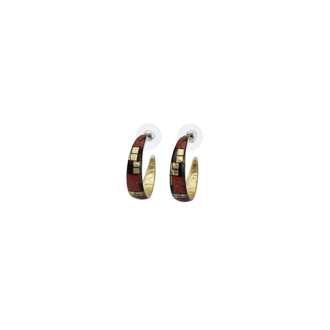 PERSPECTIVE MONDRIAN POP ART ABSTRACT SMALL LOOP EARRINGS - D742