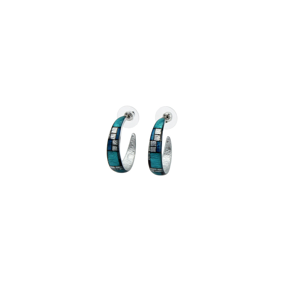 PERSPECTIVE MONDRIAN POP ART ABSTRACT SMALL LOOP EARRINGS - D742