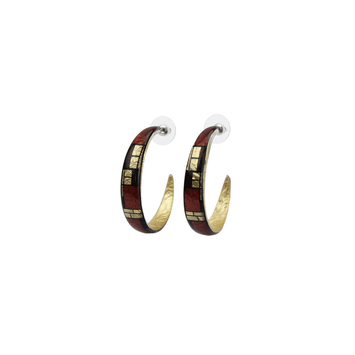 PERSPECTIVE MONDRIAN POP ART ABSTRACT STATEMENT LOOP EARRINGS - D743