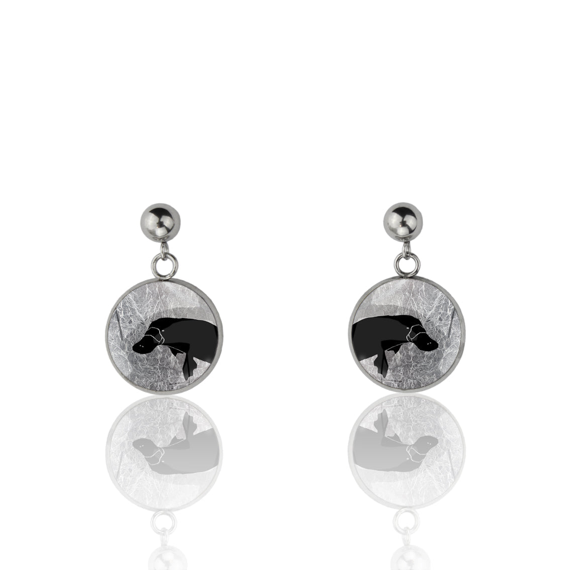 PLATYPUS CLOSE-UP DANGLE DROP CIRCLE EARRINGS - MFY181 - in Circle Box