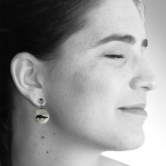 PLATYPUS DANGLE DROP CIRCLE EARRINGS - MFY182S - on Satchel