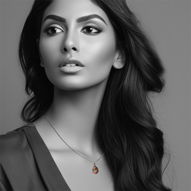 SELINA ORANGE XS DROP PENDANT ON A CHAIN NECKLACE - SD419S - on Satchel