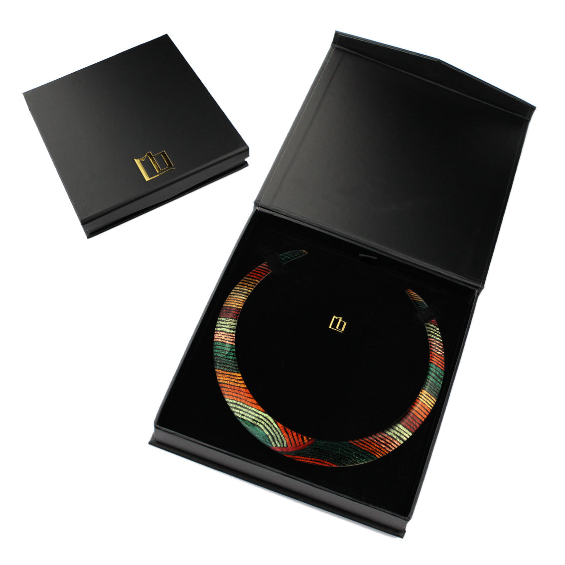 SELINA ORANGE ADJUSTABLE FITTED NECKLACE - SD031