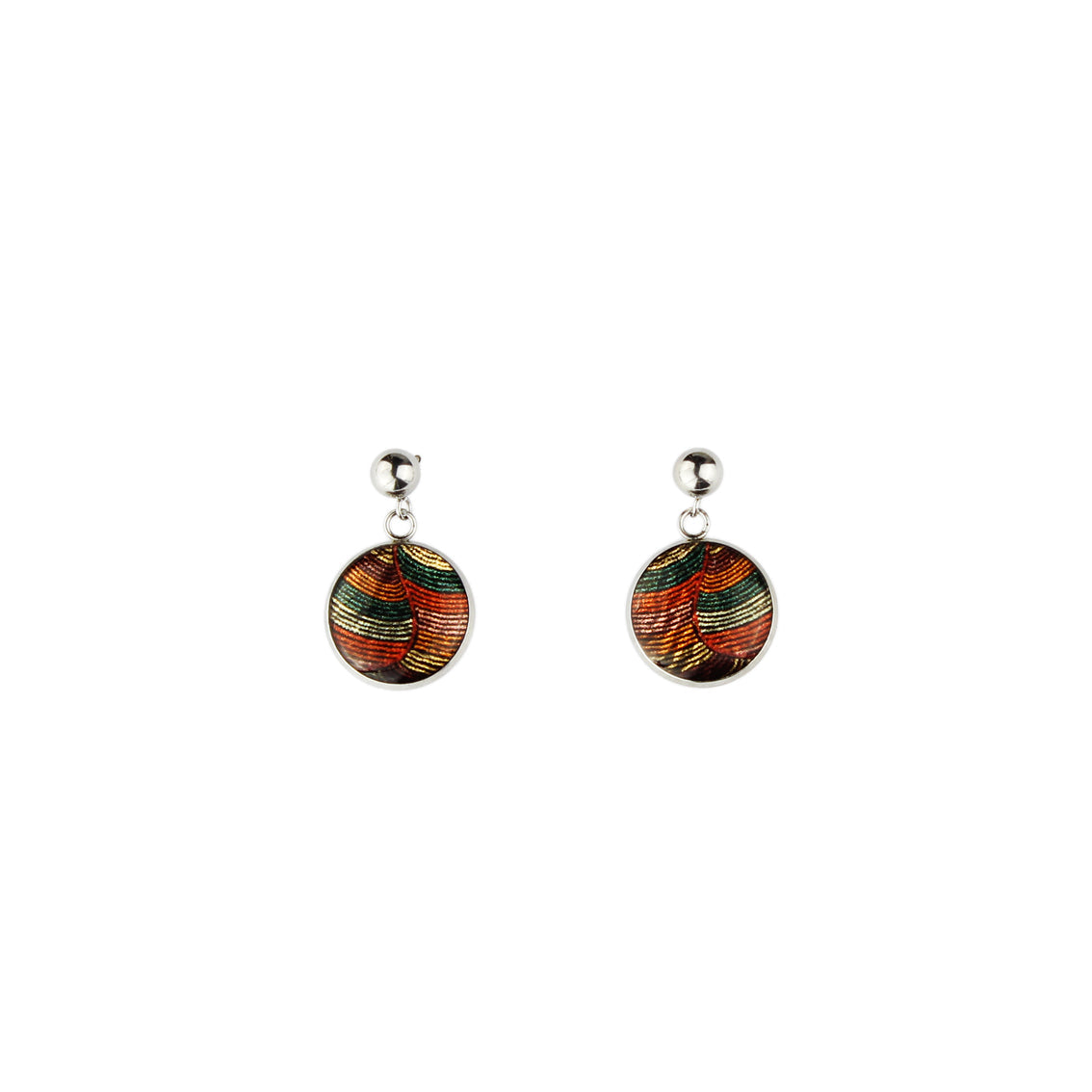 DANDLE DROP SELINA CIRCLE ORANGE EARRINGS - SD020S - on Satchel