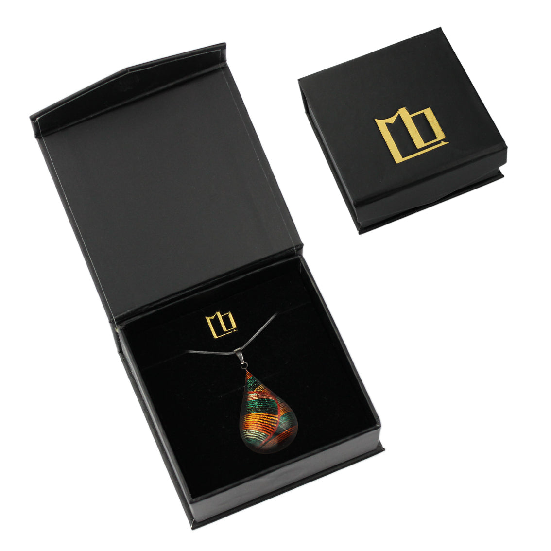 SELINA ORANGE DOMED DROP PENDANT ON A CHAIN NECKLACE - SD028