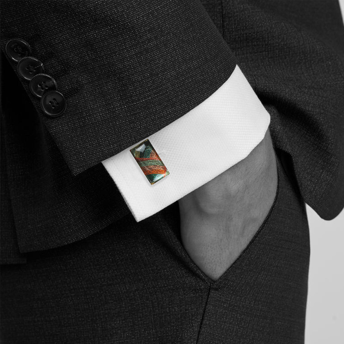 SELINA ORANGE ELEGANT CUFFLINKS - SD038