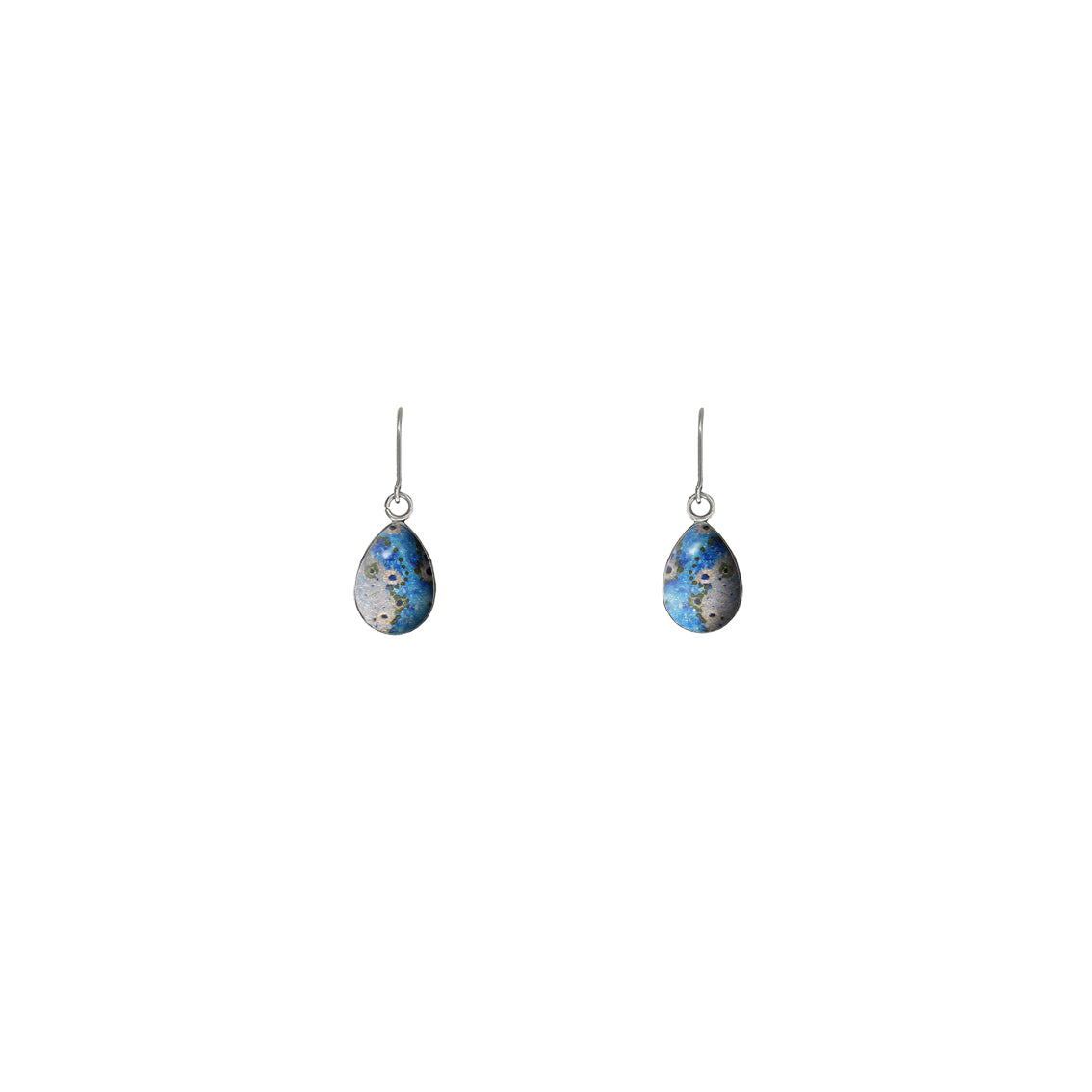 STEVEN DANGLE XS DROP BRUSH BLUE EARRINGS - SD484S - on Satchel