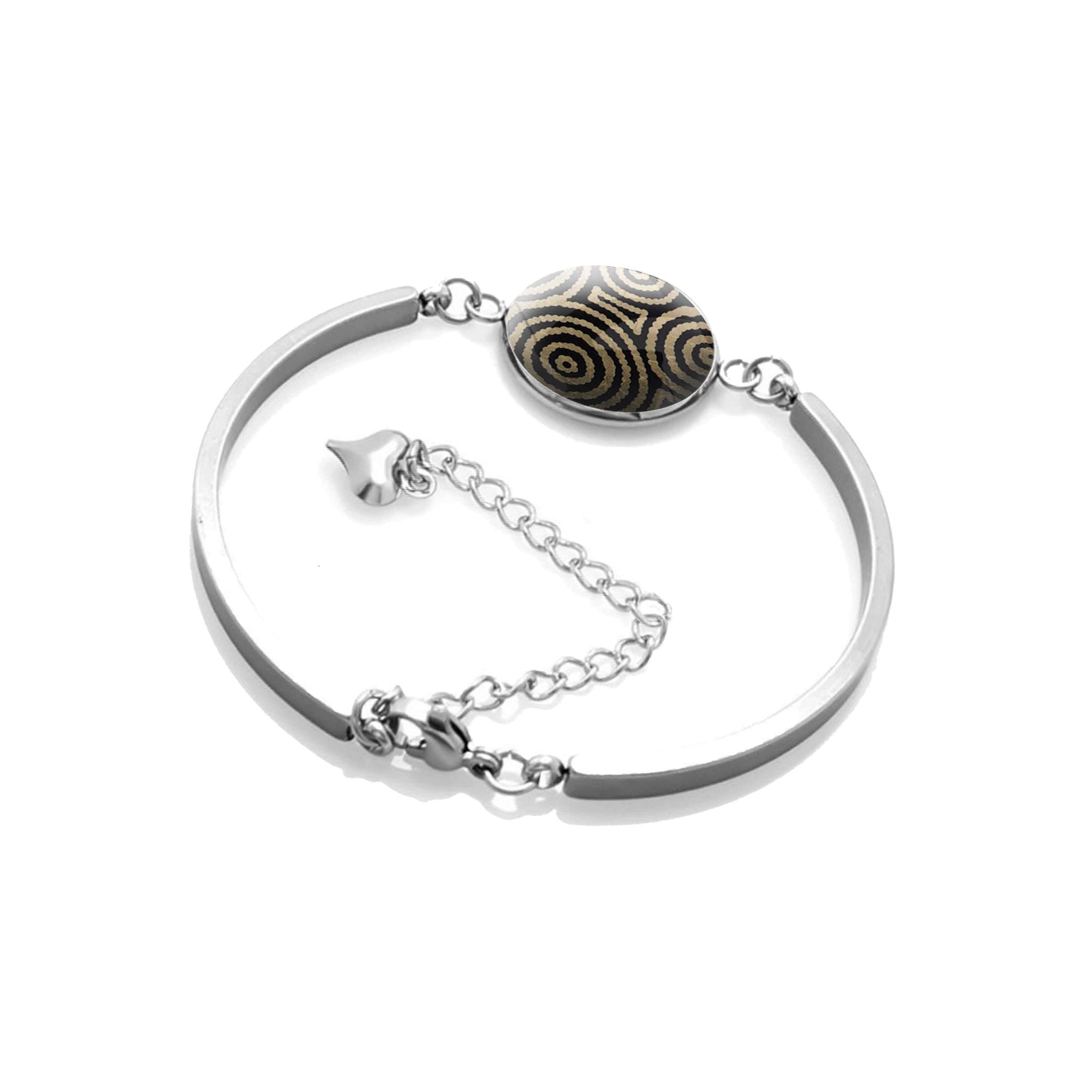 SARAH GOLD AND BLACK DANGLE BANGLE  - B117