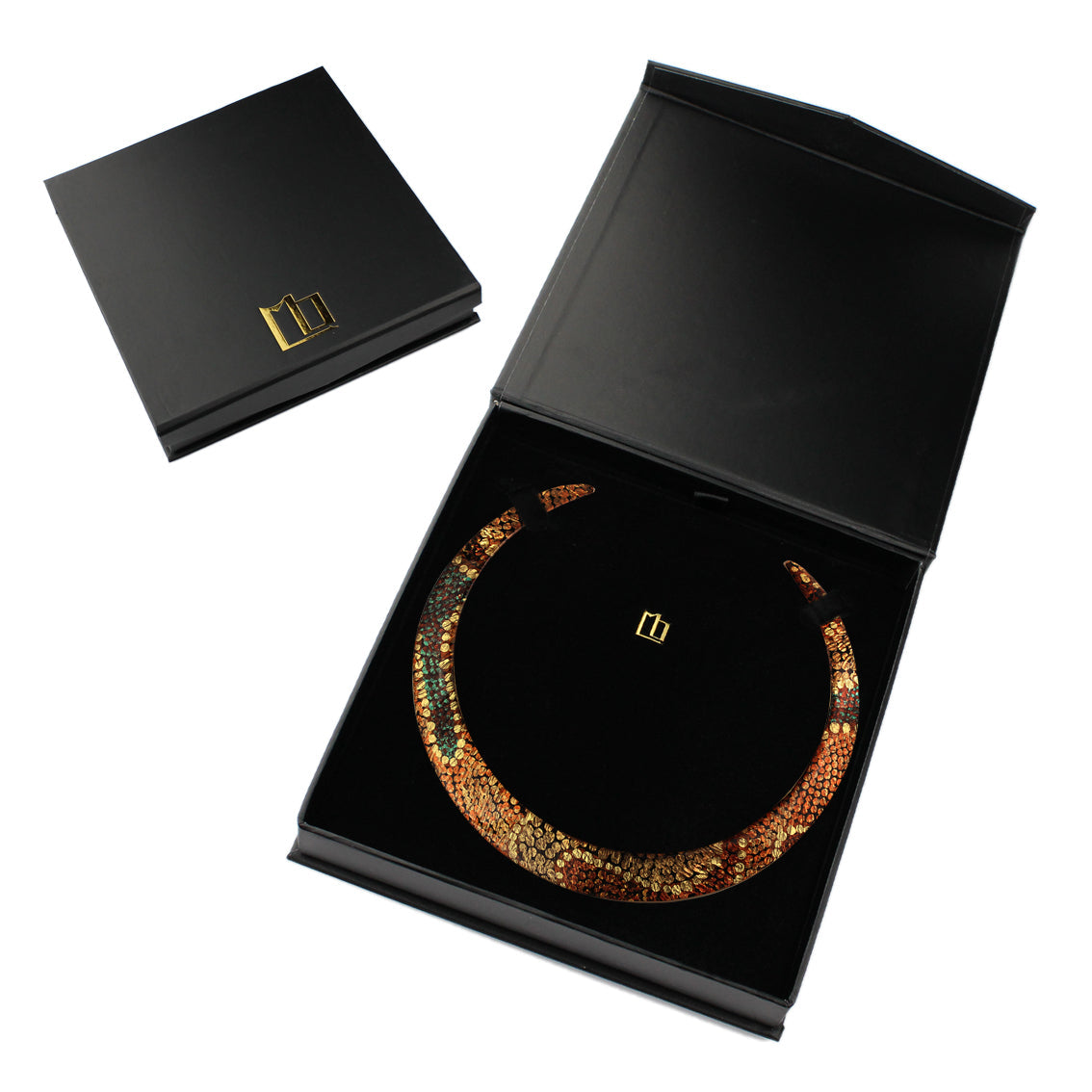 TESS ORANGE ADJUSTABLE FITTED NECKLACE - SD183