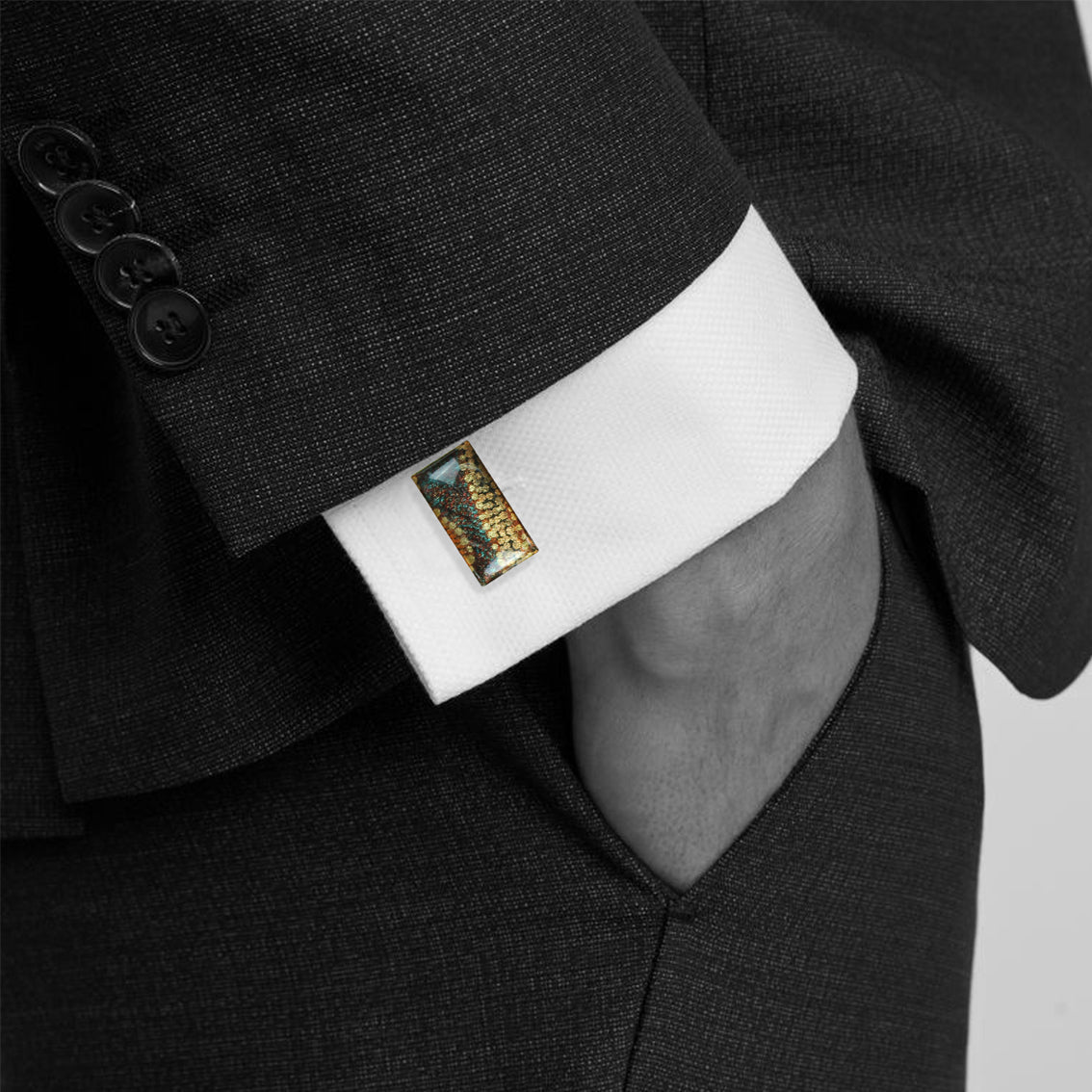 TESS ORANGE ELEGANT CUFFLINKS - SD190