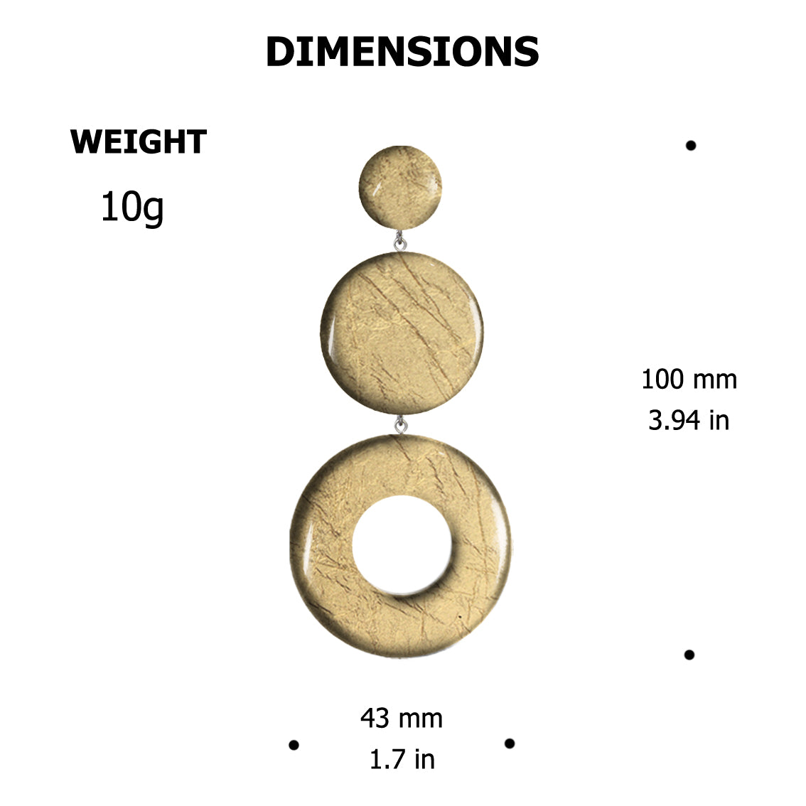 ATHENA TRIPLE OPEN  DISC STATEMENT EARRINGS - ST052
