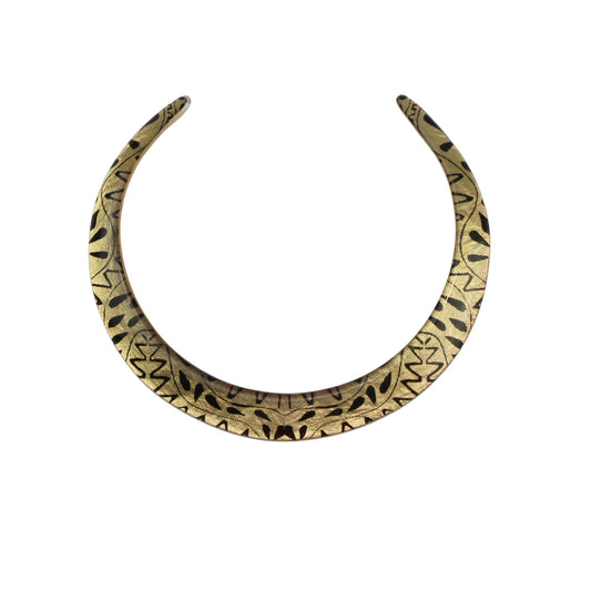 URSULA BLACK AND GOLD ADJUSTABLE FITTED NECKLACE - D560