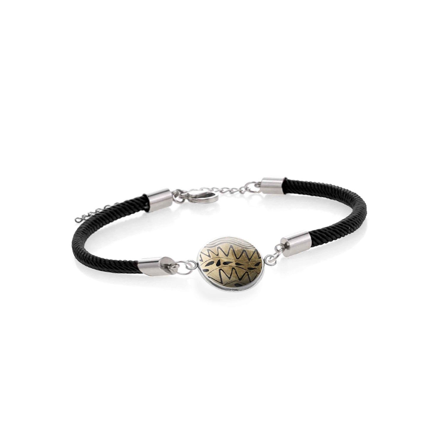 URSULA BLACK AND GOLD CORD BRACELET - B121