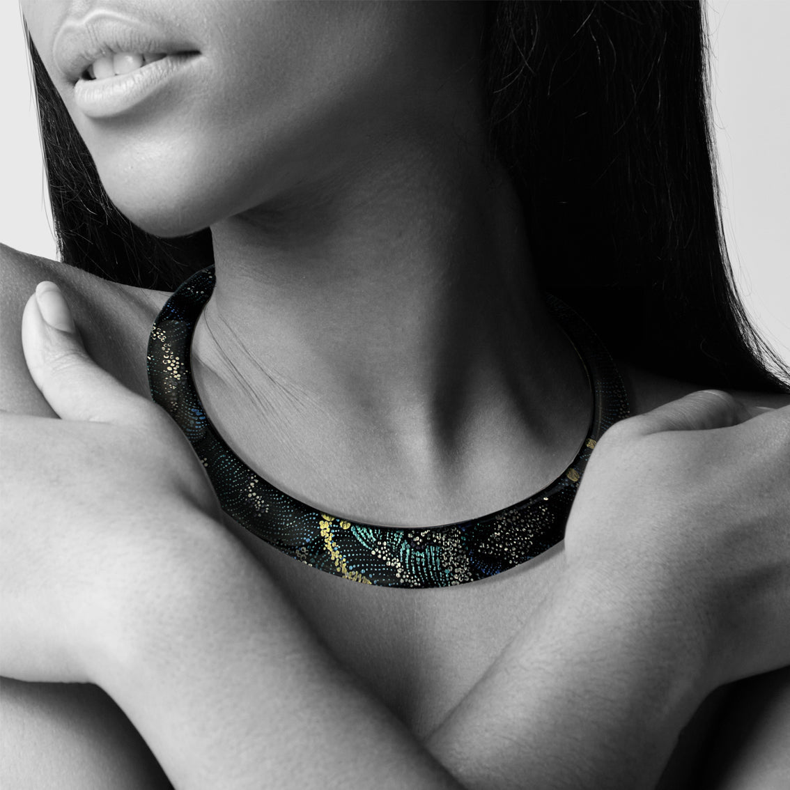 WENDY BLACK ADJUSTABLE FITTED NECKLACE - SD139