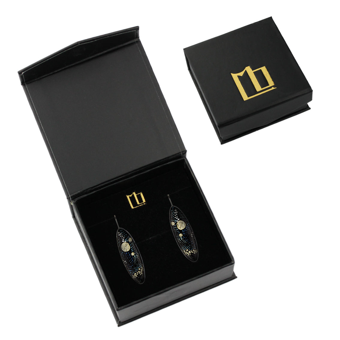 DANDLE DROP WENDY LONG BLACK EARRINGS - SD129